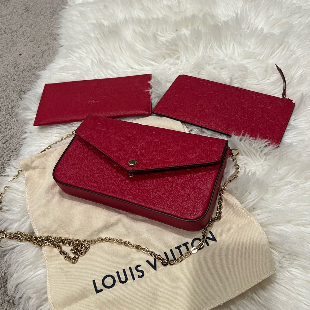 Louis Vuitton Red Leather Pouchette Felicie
